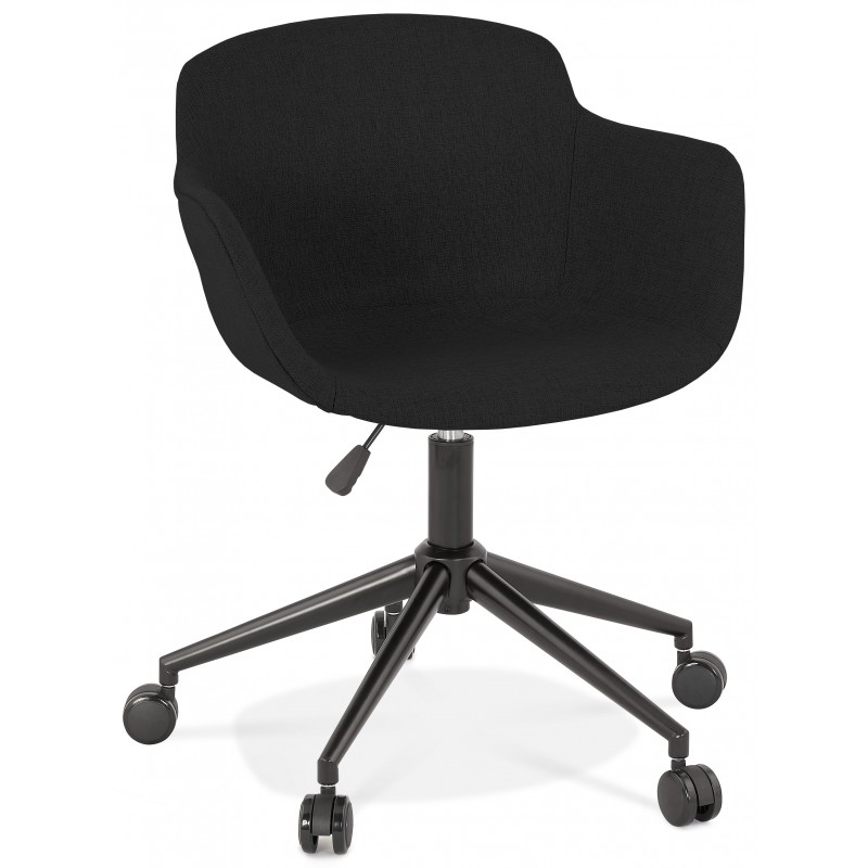 Office chair on wheels in fabric feet black metal ALARIC (black) - image 62668