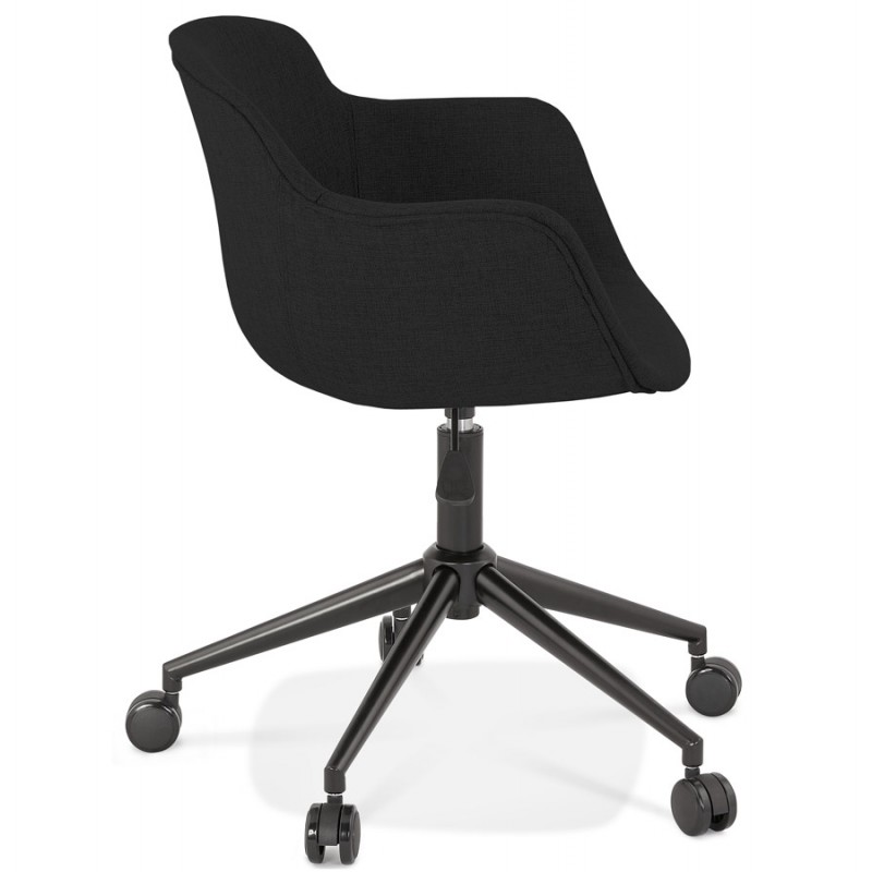 Office chair on wheels in fabric feet black metal ALARIC (black) - image 62670