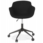 Bürostuhl auf Rädern aus Stofffüßen schwarzes Metall ALARIC (schwarz)