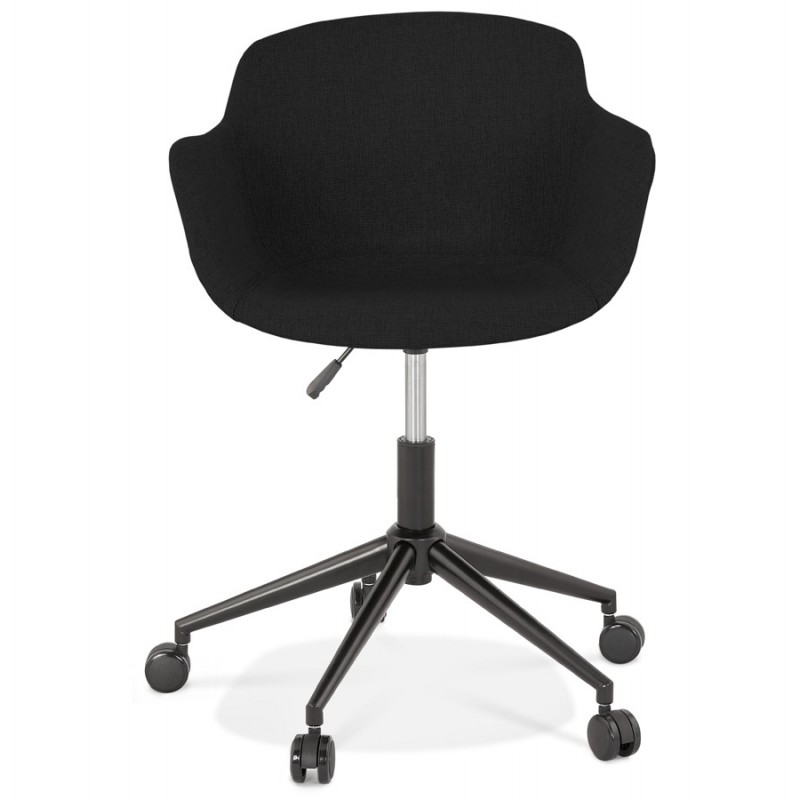 Chaise de bureau sur roulettes en tissu pieds métal noirs ALARIC (noir) - image 62674