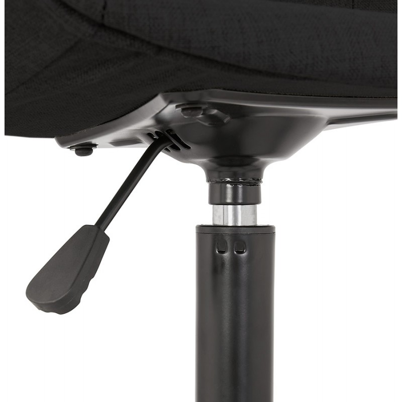 Chaise de bureau sur roulettes en tissu pieds métal noirs ALARIC (noir) - image 62676