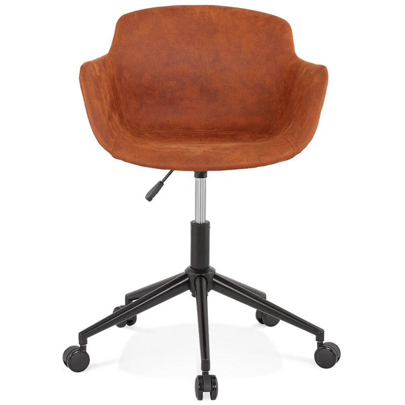 LEOPOLD black metal microfiber foot office chair on wheels - image 62703
