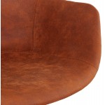 Chaise de bureau sur roulettes en microfibre pieds métal noirs LEOPOLD (marron)