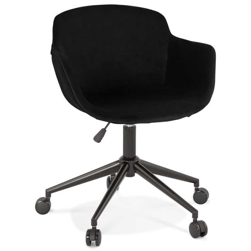 Bürostuhl auf Rädern aus schwarzem Metall mit Samtfüßen CEYLON (schwarz) - image 62721