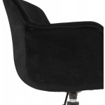 Bürostuhl auf Rädern aus schwarzem Metall mit Samtfüßen CEYLON (schwarz)