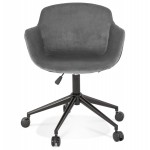 Bürostuhl auf Rädern aus schwarzem Metall mit Samtfüßen CEYLON (grau)