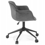 Office chair on wheels in black metal velvet feet CEYLON (grey)