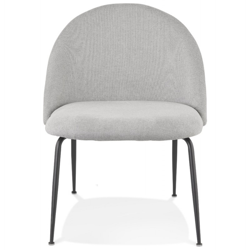 Design lounge chair in fabric and legs e black metal CALVIN (grey) - image 62752