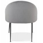 Design-Lounge-Sessel aus Samt und Beinen aus schwarzem Metall ARTHUS (grau)