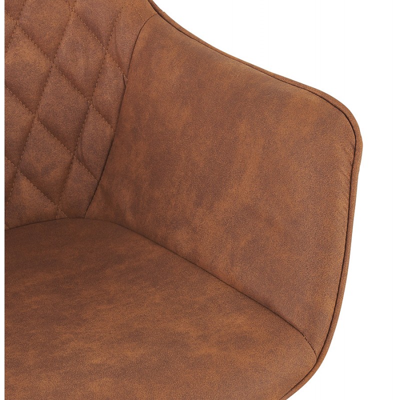 Chair with black metal foot microfiber armrests LENO (brown) - image 62794