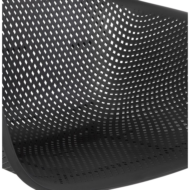 Stuhl mit Metallarmlehnen Indoor-Outdoor schwarze Metallfüße MACEO (schwarz) - image 62805
