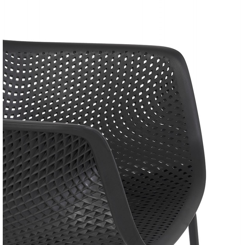 Chaise avec accoudoirs en métal Intérieur-Extérieur pieds métal noirs MACEO (noir) - image 62809