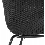 Chaise avec accoudoirs en métal Intérieur-Extérieur pieds métal noirs MACEO (noir)