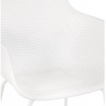 Chaise avec accoudoirs en métal Intérieur-Extérieur pieds métal blancs MACEO (blanc)