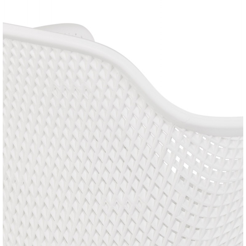 Silla con brazos metálicos Interior-Exterior pies de metal blanco MACEO (blanco) - image 62825