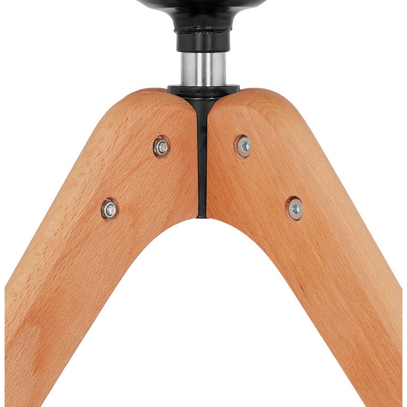 Silla con reposabrazos en pies de microfibra de madera natural AUXENCE (marrón) - image 62836