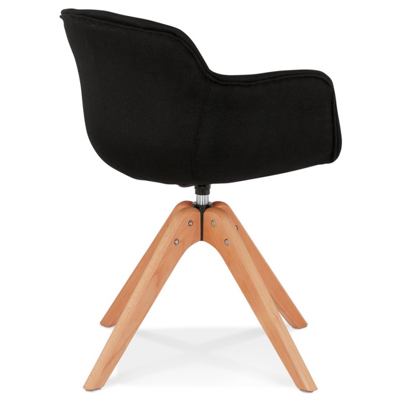 Stuhl mit Armlehnen aus Naturholz-Fußstoff STANIS (schwarz) - image 62841