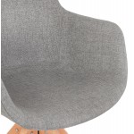 Stuhl mit Armlehnen aus Stofffüßen Naturholz STANIS (grau)