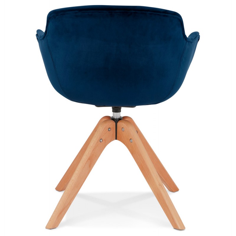 Chair with velvet armrests feet natural wood MANEL (blue) - image 62862