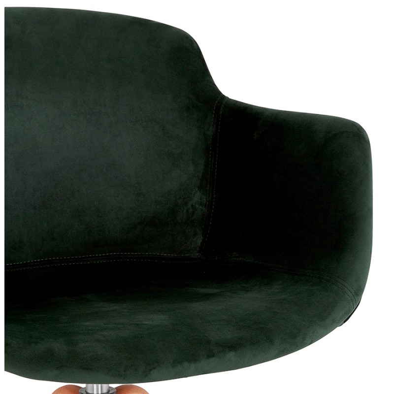 Chair with velvet armrests feet natural wood MANEL (green) - image 62894