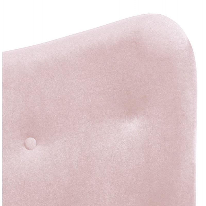 Poltrona con orecchie in piedini in velluto legno nero EMRYS (rosa) - image 62905