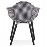 Chair with fabric armrests and black wooden legs RANY (houndsfoot)