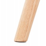 Poltrona auricolare in piedini in tessuto legno naturale RHYS (grigio)