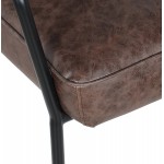 Chair with armrests vintage feet black metal PACO (brown)