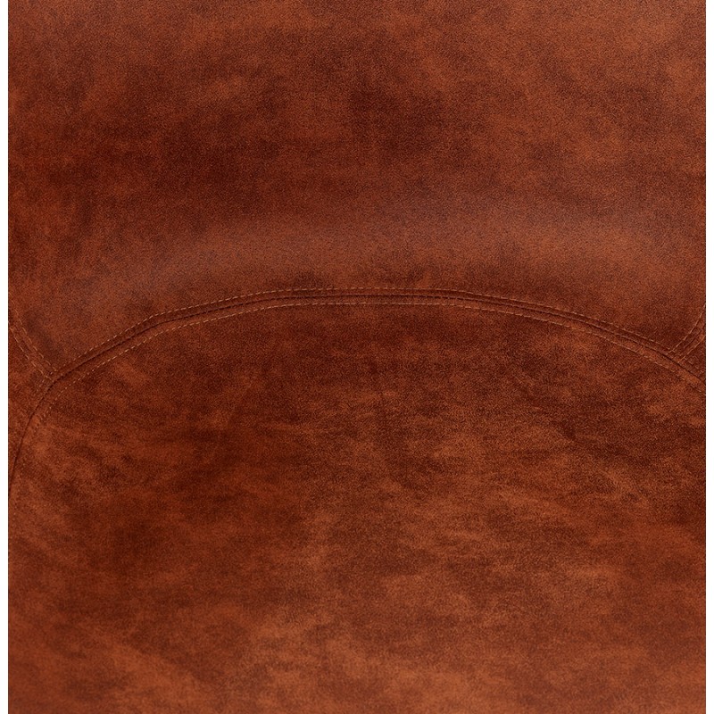 Chaise avec accoudoirs en microfibre pieds métal noir EZIO (marron) - image 63006