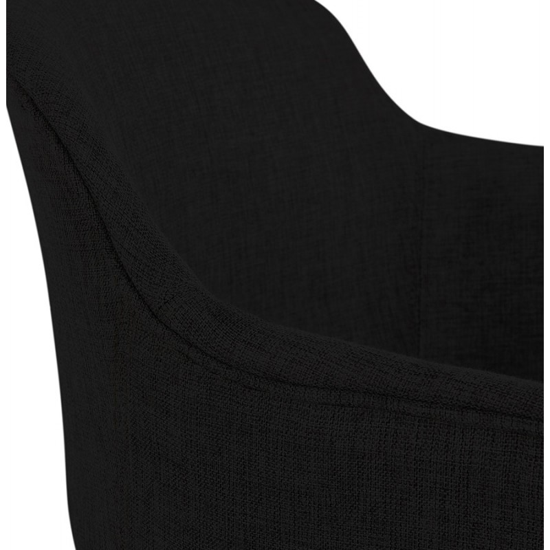 Chaise avec accoudoirs en tissu pieds métal noir ORIS (noir) - image 63019