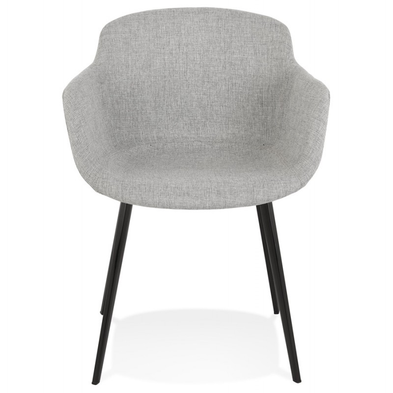 Stuhl mit Armlehnen aus schwarzen Metallfüßen ORIS (grau) - image 63023