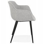 Chair with armrests in black metal feet ORIS (grey)