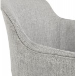 Chaise avec accoudoirs en tissu pieds métal noir ORIS (gris)
