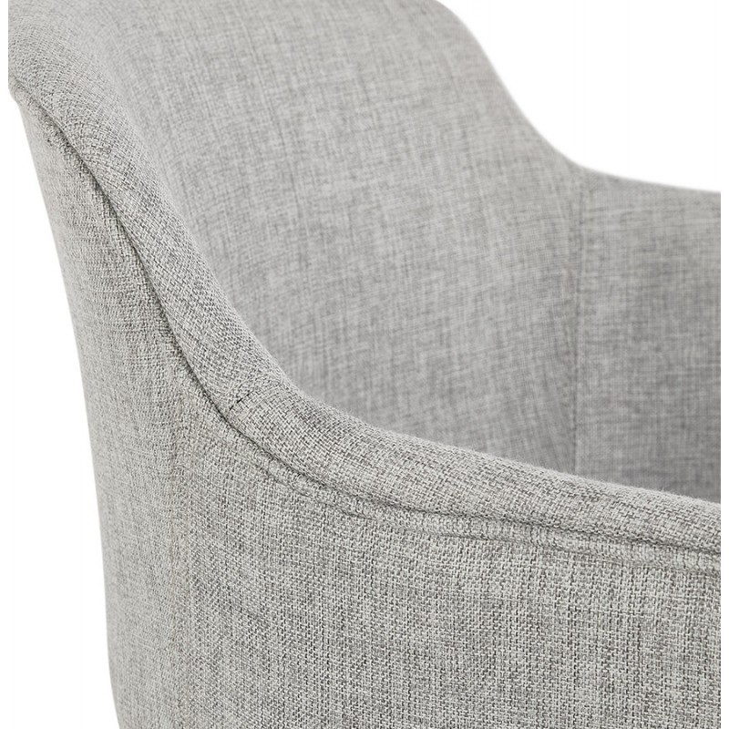 Chaise avec accoudoirs en tissu pieds métal noir ORIS (gris) - image 63030