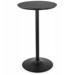 Tavolo alto rotondo in legno e gamba in metallo nero ELVAN (Ø 60 cm) (nero)