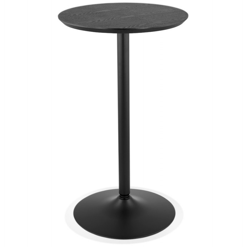 Tavolo alto rotondo in legno e gamba in metallo nero ELVAN (Ø 60 cm) (nero) - image 63101