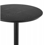 Mesa alta redonda de madera y pata de metal negro ELVAN (Ø 60 cm) (negro)