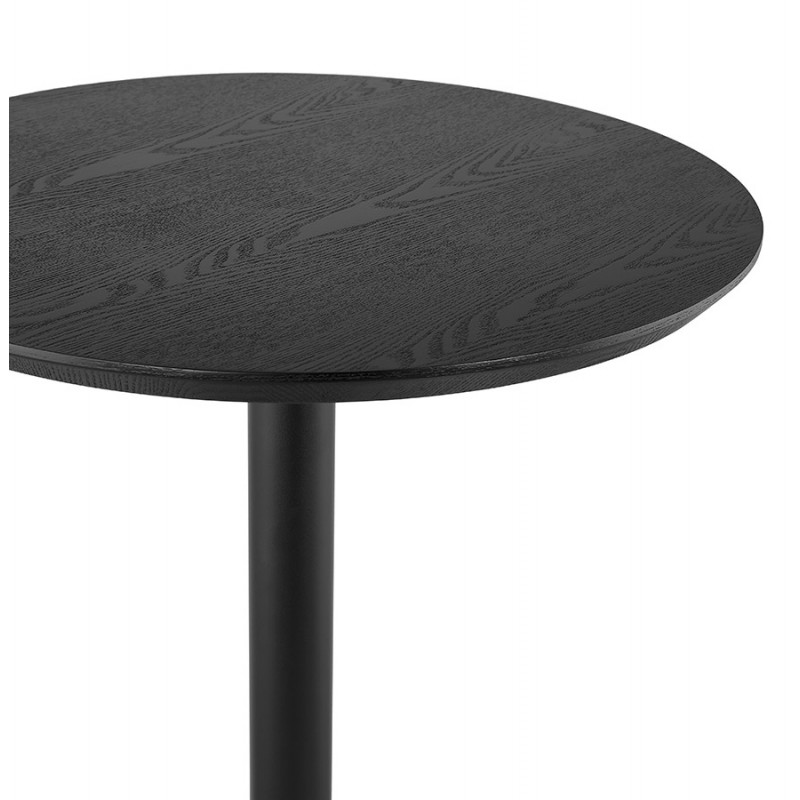 High round wooden top table and black metal leg ELVAN (Ø 60 cm) (black) - image 63103