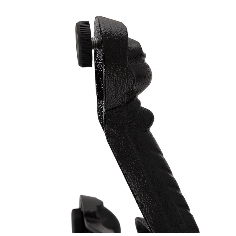 Mesa alta redonda efecto mármol y pie de hierro fundido negro AMOS (Ø 60 cm) (negro) - image 63115