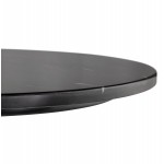 High table round stone top marble effect and foot in black metal OLAF (Ø 60 cm) (black)