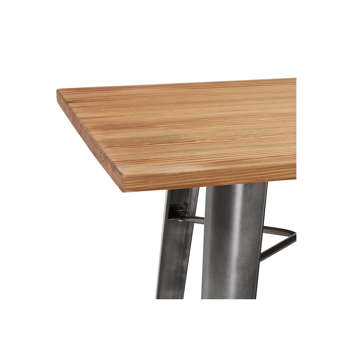 Mesa de taller en hierro y madera de pino - La Trona