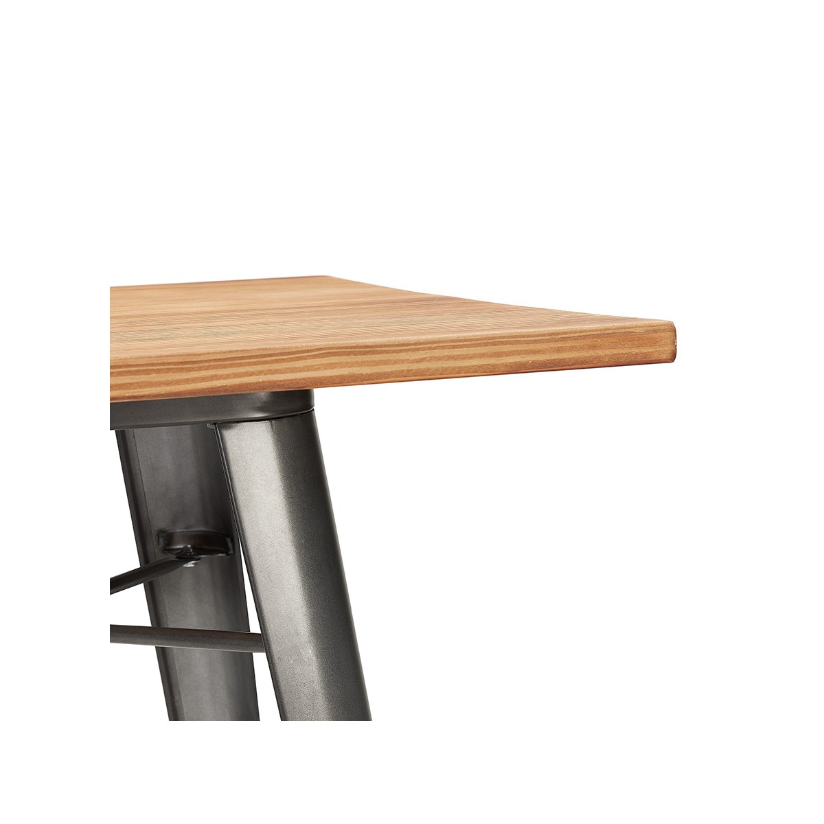 Nuestra mesa alta y taburetes de madera de pino. Notre table rectangulaire  et tabo…