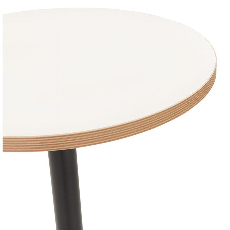 Tavolo alto in legno rotondo e gamba in metallo nero (Ø 60 cm) ARCHIBALD (bianco) - image 63176