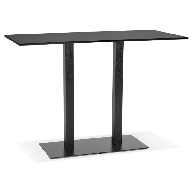 High wooden table rectangular top and black cast iron foot (160x80 cm) ARISTIDE (black) - image 63179