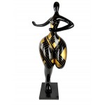 Statue décorative design DANSEUSE en résine (H140 x L60 cm) (noir, doré)