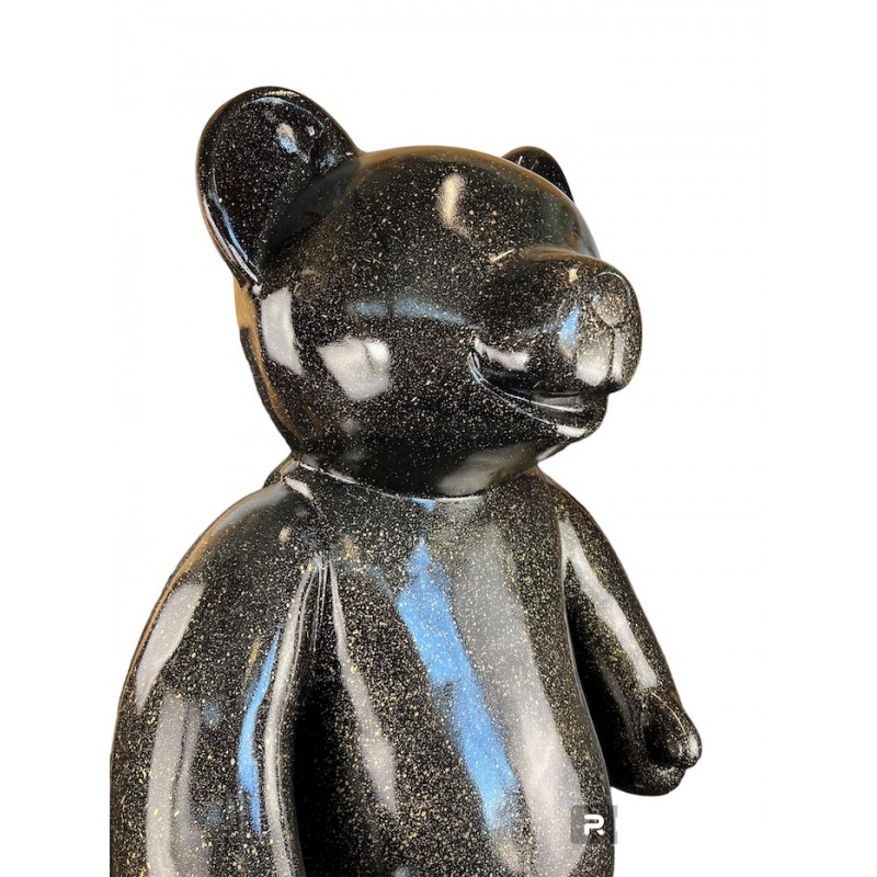Decorative design statue TEDDY in resin (H146 x W95 cm) (black glitter) - image 63400